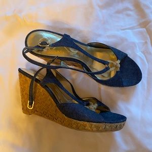 Vintage denim wedges